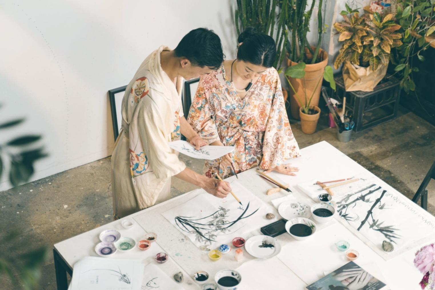 Student working on drawing exercise